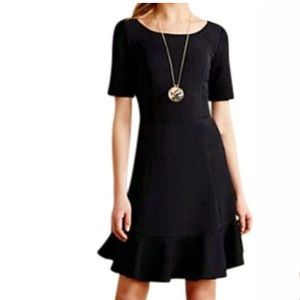 Anthropologie HD in Paris Black Marcelline Flounced Sheath Dress Womens Size 6